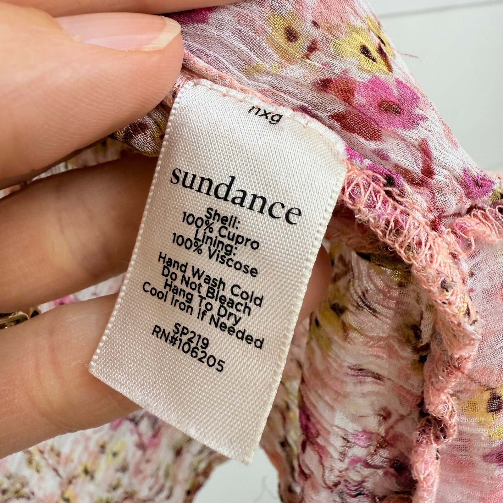 Sundance CURRANT BLOSSOM Floral Blouse V-Neck Flowy Bohemian Top Lightweight M