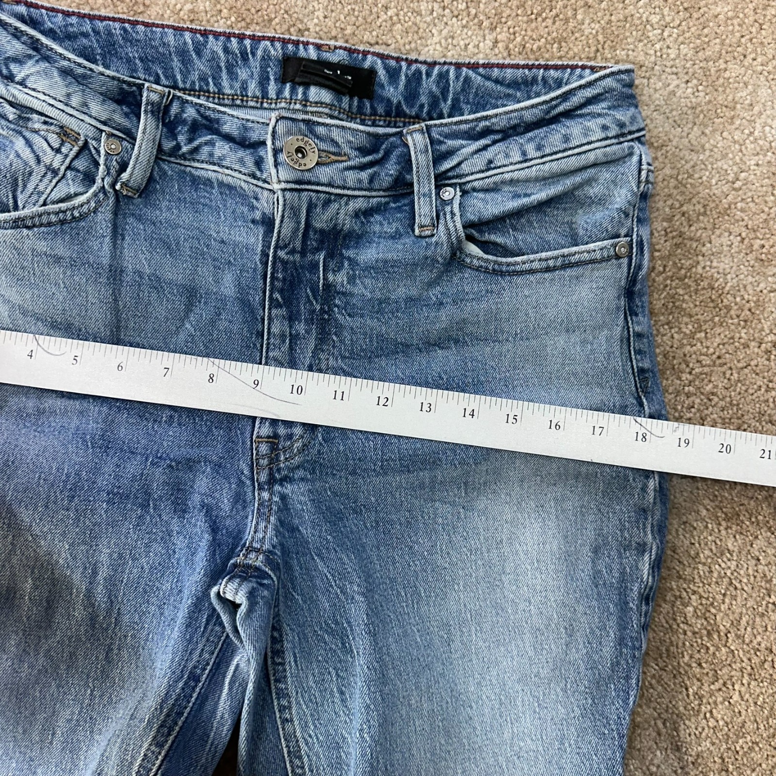 Edgely Mid Rise Flare Jeans Women’s 12s Blue Denim Stretch