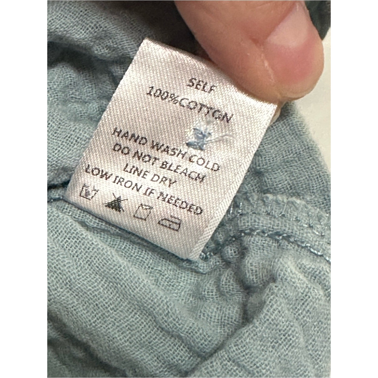 Altar’d State Cotton Gauze Button Down Shirt XS Sage Blue Oversized Shacket Top