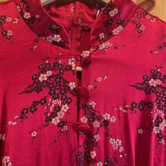 Asian Dress Acetate/Rayon Cherry Blossom Flowers Sz 7/8 by Breakin Loose in the