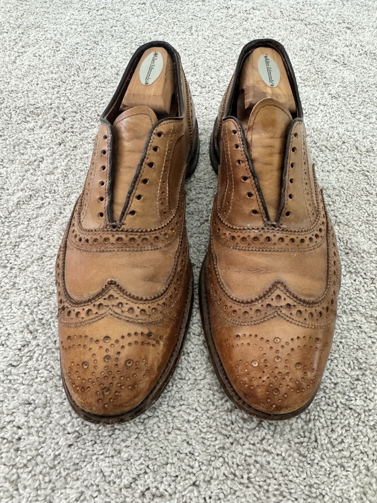Allen Edmonds Shoes Mens 9 D Leather Mcallister Wingtip Oxford Dress