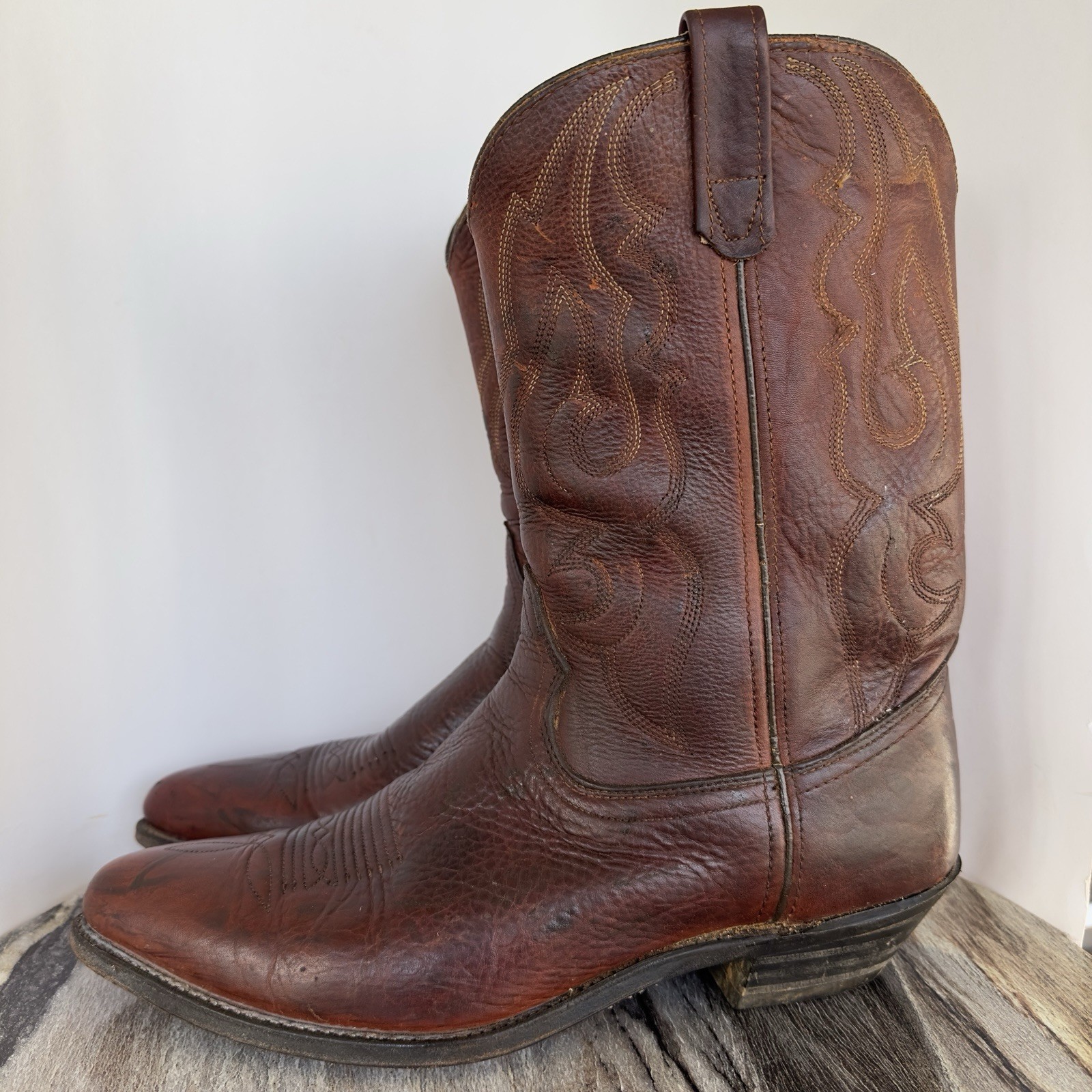 Heritage Cowboy Men 13D Brown Leather Upper Leather Sole Western Casual Workwear
