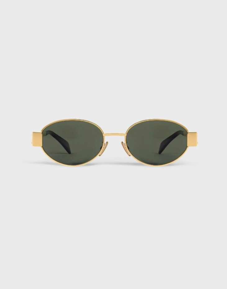 Celine Triomphe Gold Metal Sunglasses- Brand New