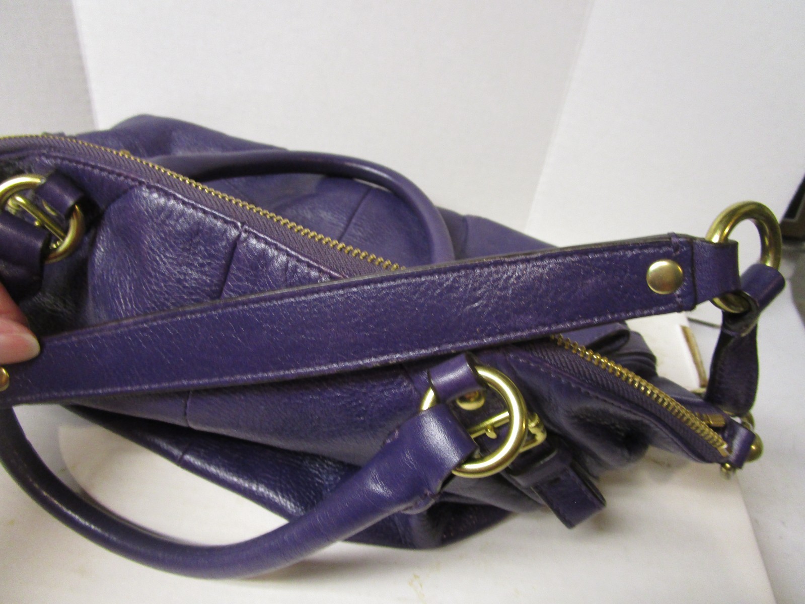 Women’s Coach Madison Sophia Shoulder Bag Purple Leather #15960