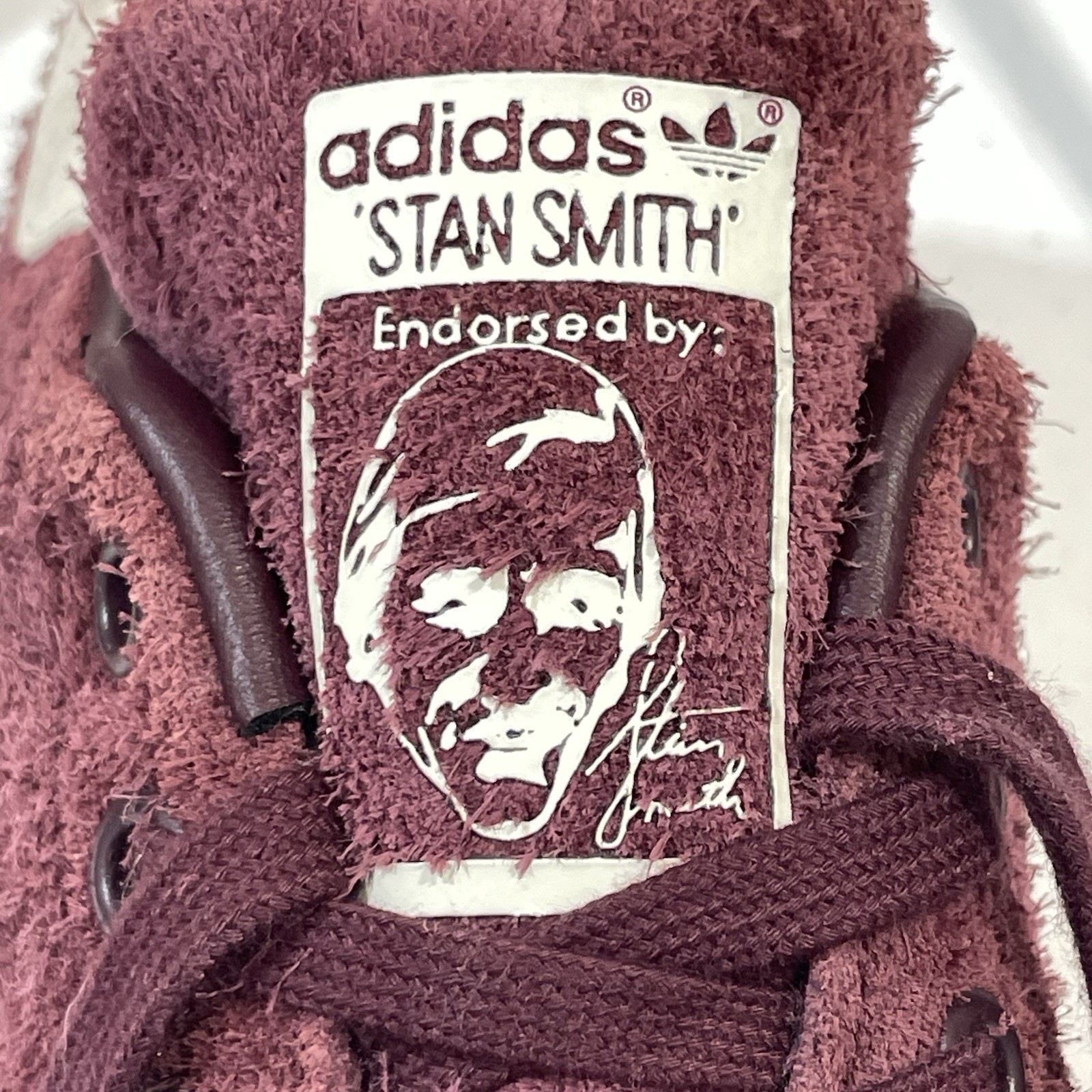 adidas Originals Mens 9.5 Stan Smith Maroon Shaggy Suede 2016 S82247 Tennis Shoe