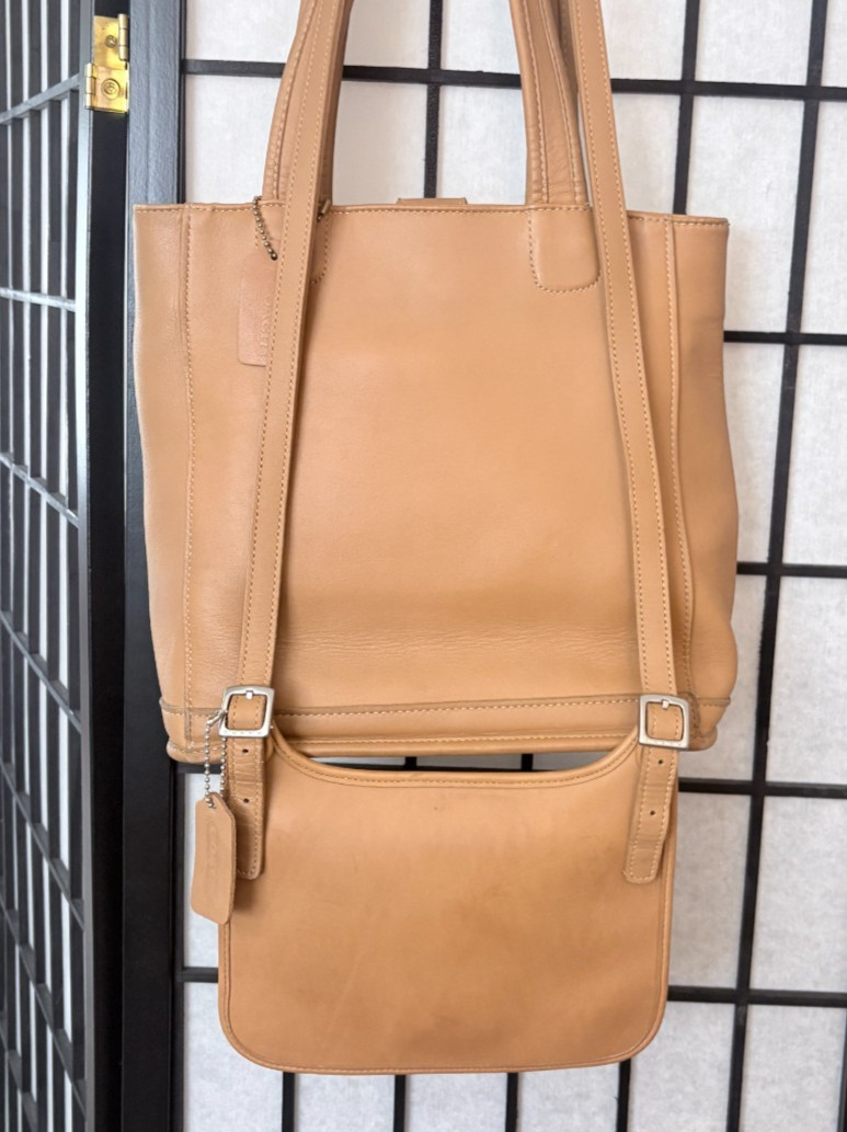 Coach Vintage Mini Slim Hippie Flap Xbody 9142 Silver/Camel set