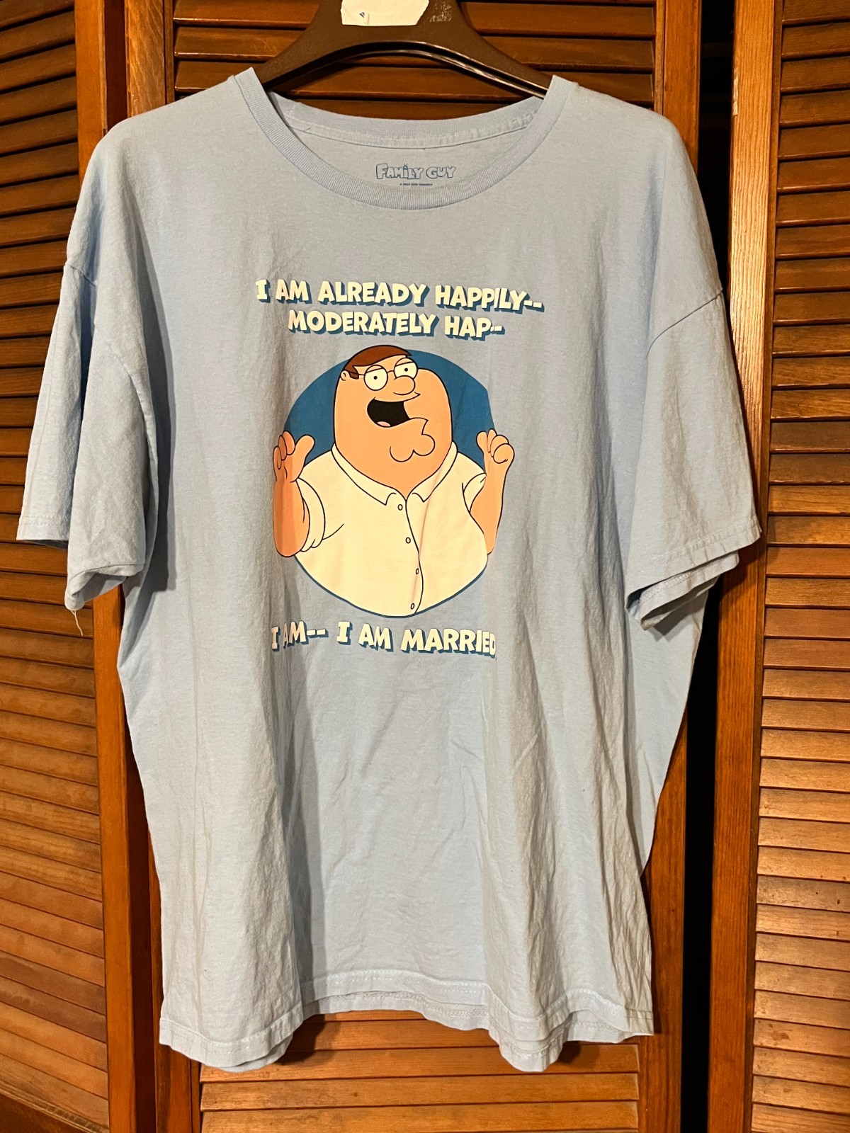 LOOT CRATE FAMILY GUY Mens 2XL Blue Graphic T Shirt Short Sleeve Cotton