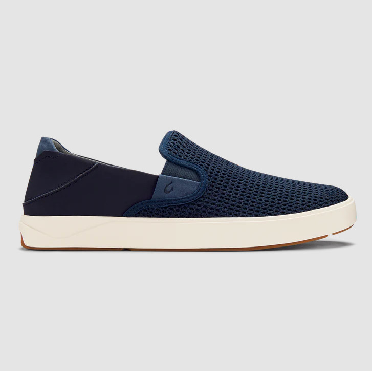 NWT OluKai Laeahi Men’s Breathable Slip-On Sneakers Blue Depth Comfort Shoes