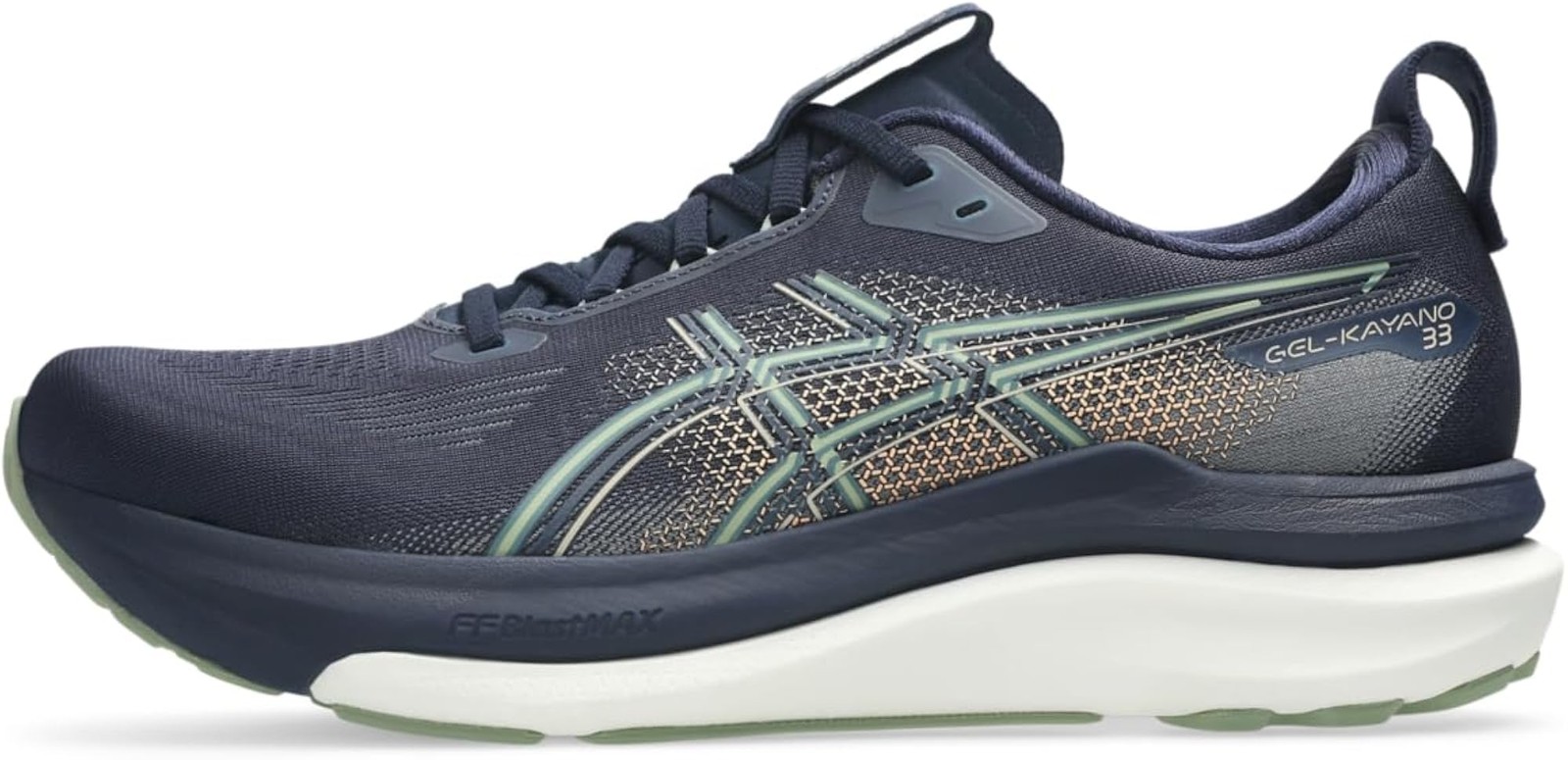 ASICS Men’s Gel-Kayano 33 Running Shoes – Midnight/Khaki Green – 12