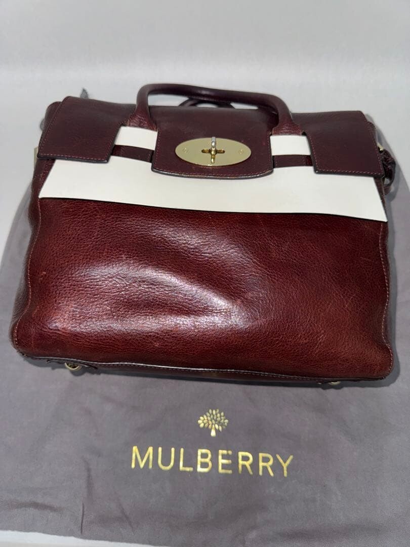 Mulberry Bayswater Cara Delevingne Lion Heart Bordeaux 3 Way Backpack Auth