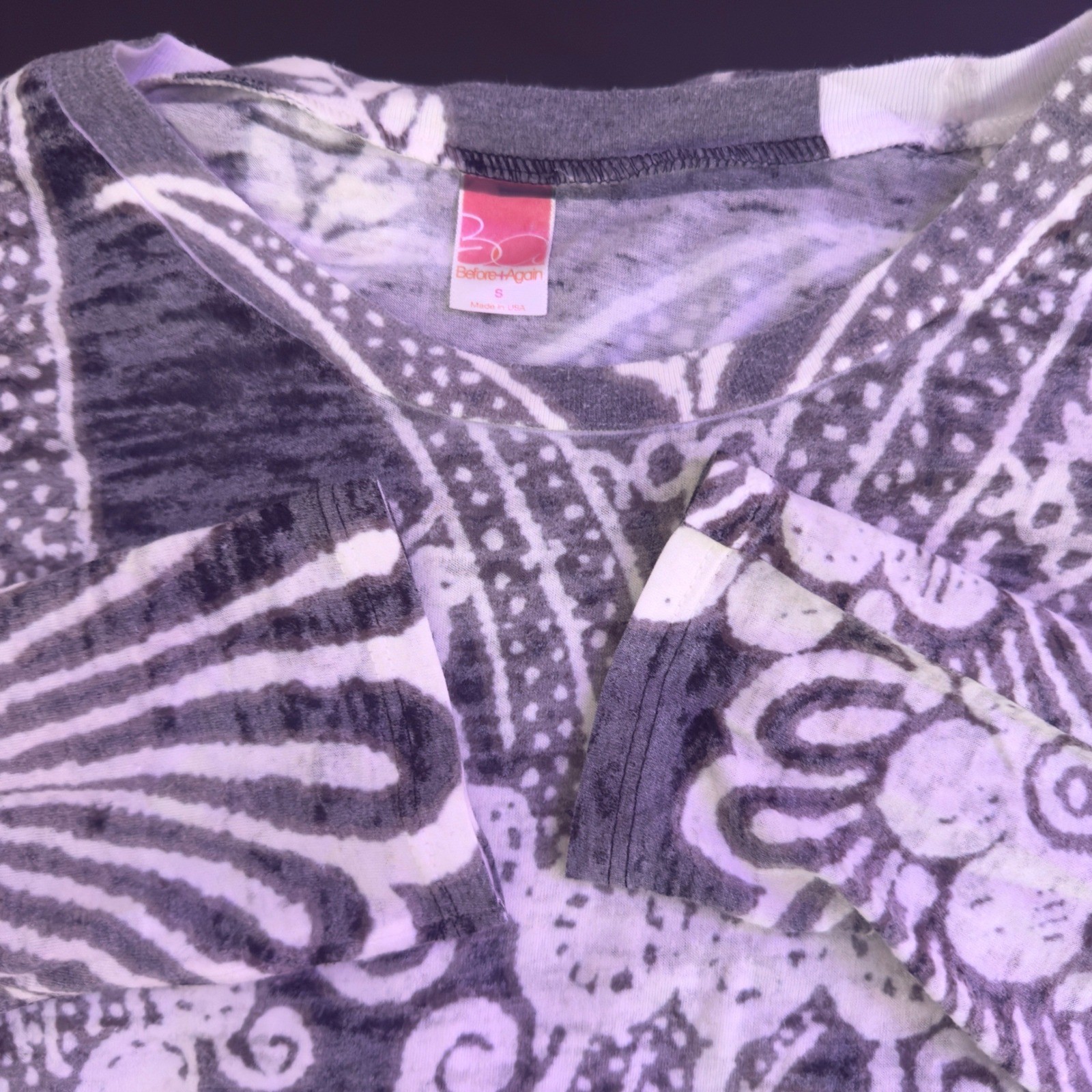 Sundance Before + Again Burnout Whimsigoth Top Size S Dark Floral Artsy