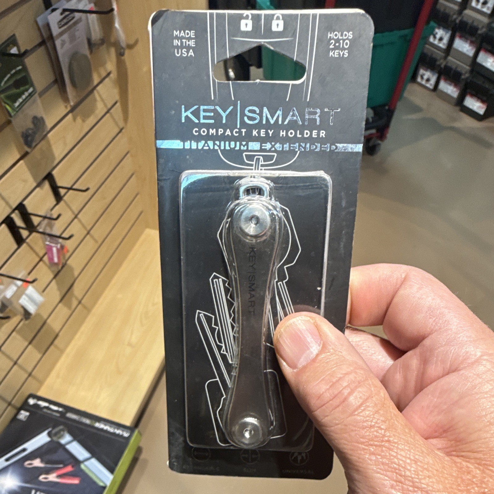 KeySmart Expandable Titanium Key Holder Organizer, Silver, Holds 2-10 Keys