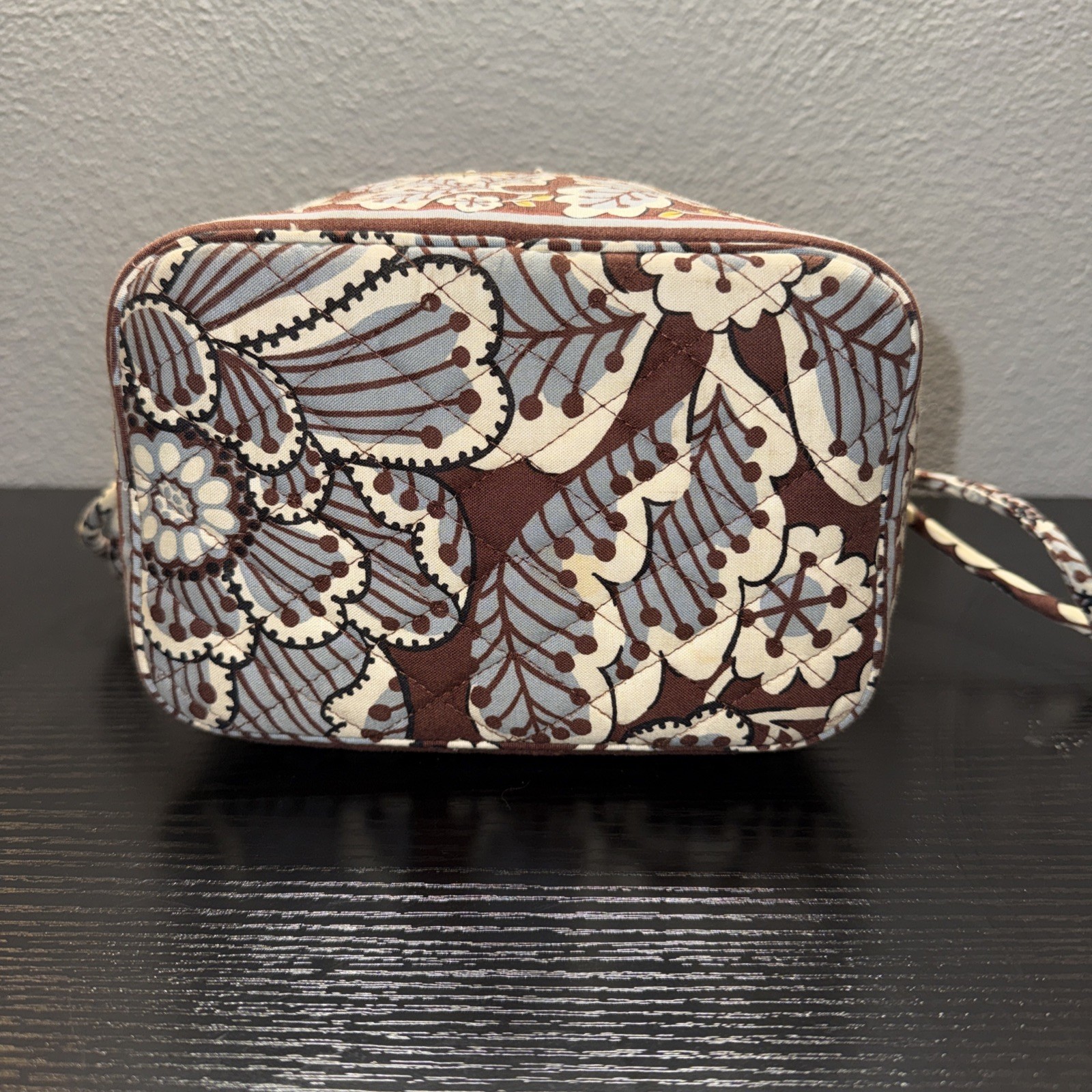Vera Bradley Slate Blooms Print, Bucket Tote Drawstrings Two Handles