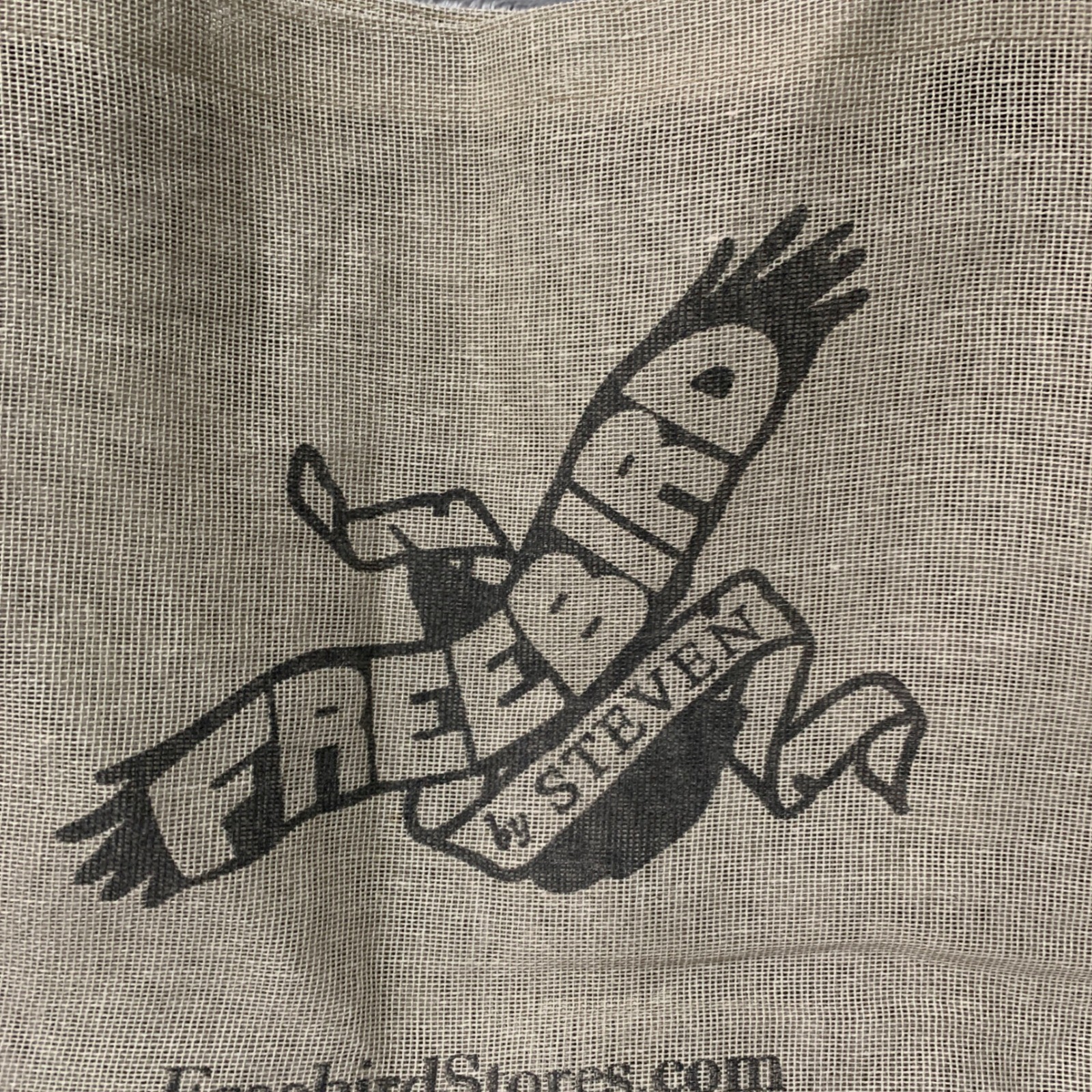 Freebird by Steven Oversized Burlap Tote Bag Black Tan Woven Shopper Large 29×16