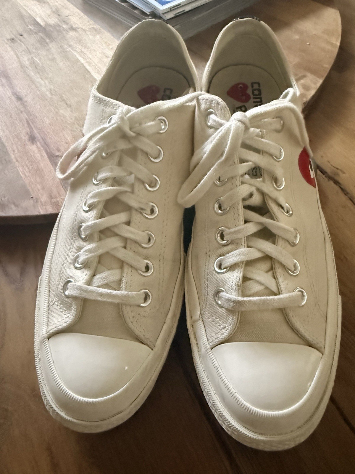 $150 Converse Comme des Garçons Play x Chuck 70 Low Multi Heart Red M-8.5,W-10.5