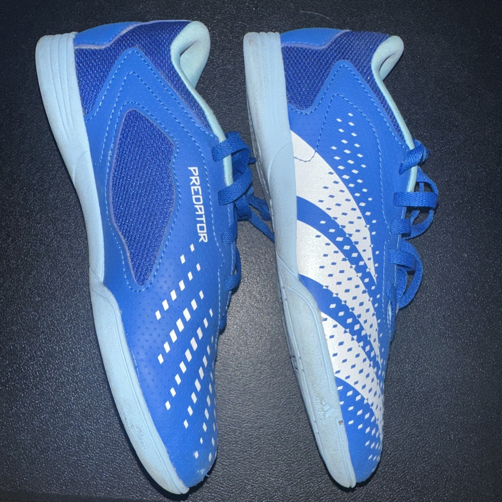 adidas Predator Club IN Indoor Soccer Shoes Kids US 3.5 Blue White Futsal