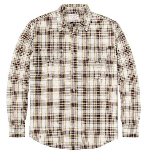 Filson Lightweight Alaskan Guide Shirt Tobacco White Mens 4oz NWT Choose Size