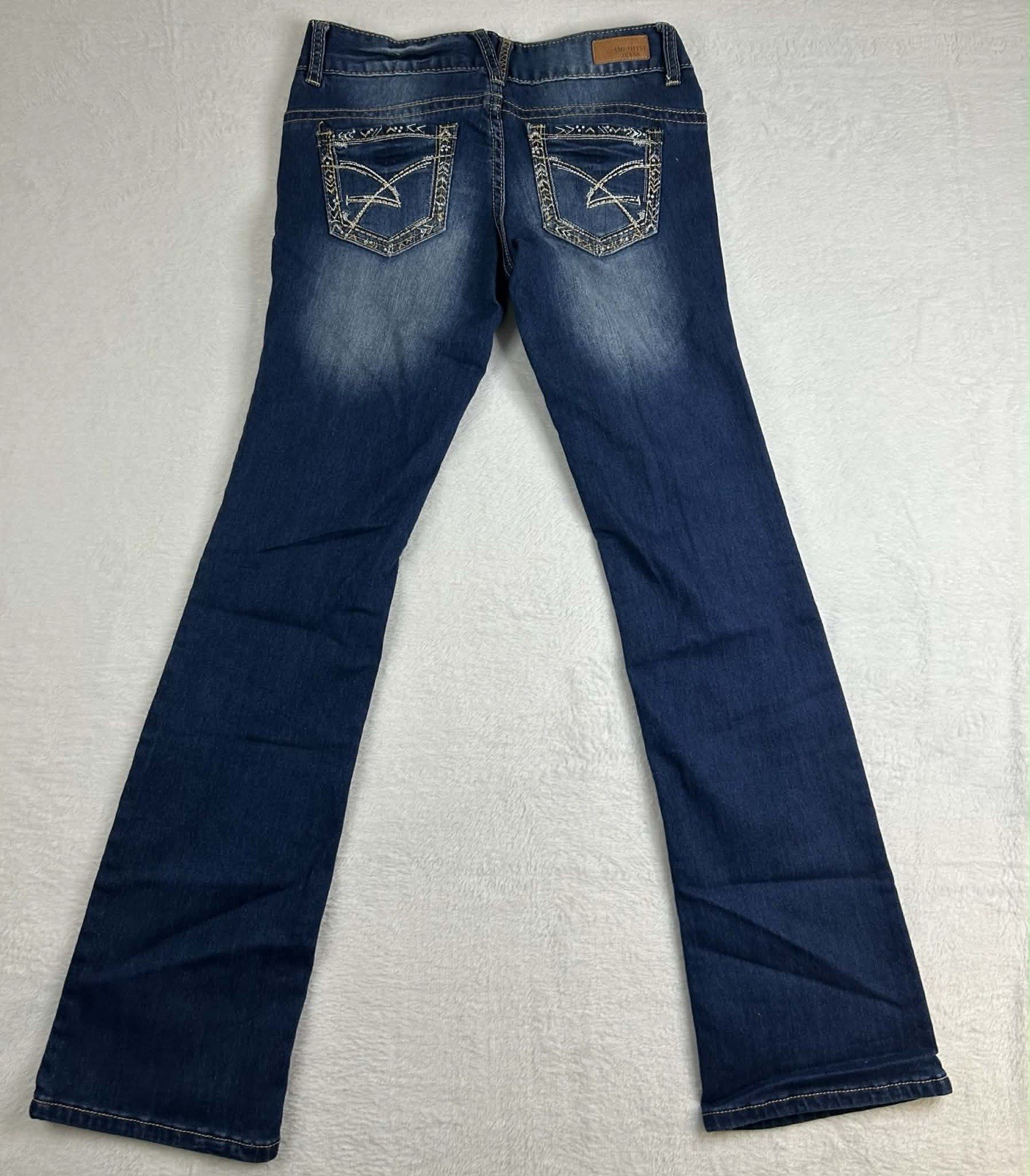 Amethyst Juniors Size 5 Dark Wash Bootcut Jeans Double Button Waist