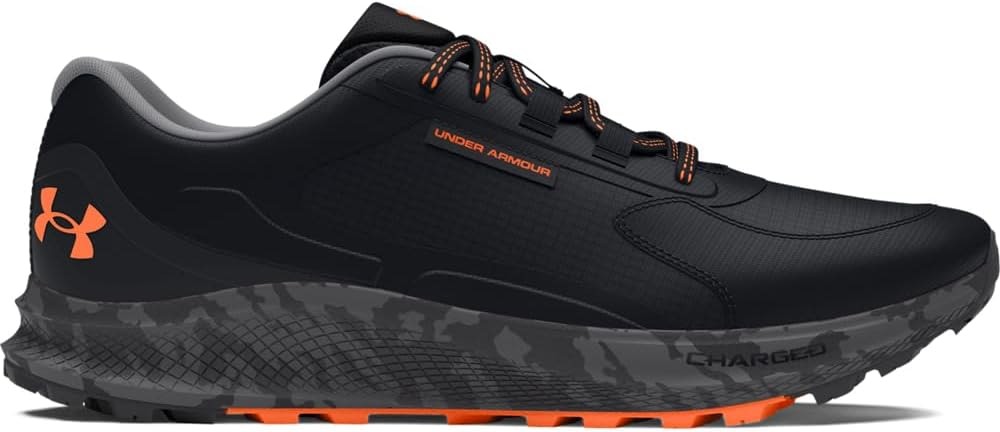 Under Armour Bandit Trail 3 Men’s Trail Running Shoes, Black/Black/Orange Blast,