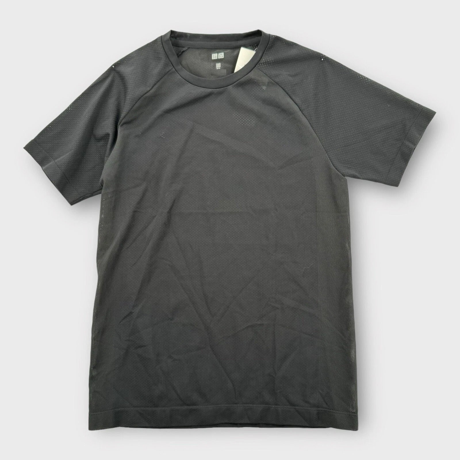 UNIQLO Black Dry EX Crew Neck T Shirt Sz L Gym Sport Fast run fitness hike walk