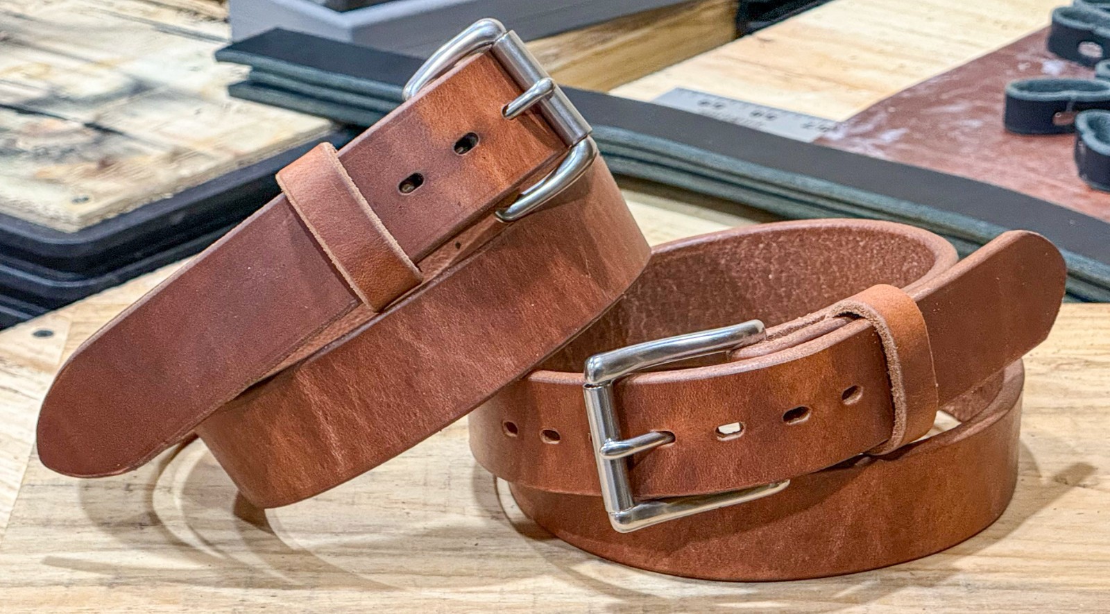 Heavy Duty 1.5″ Harness Leather Belt Full Grain CCW Gun Belt USA Made Handmade