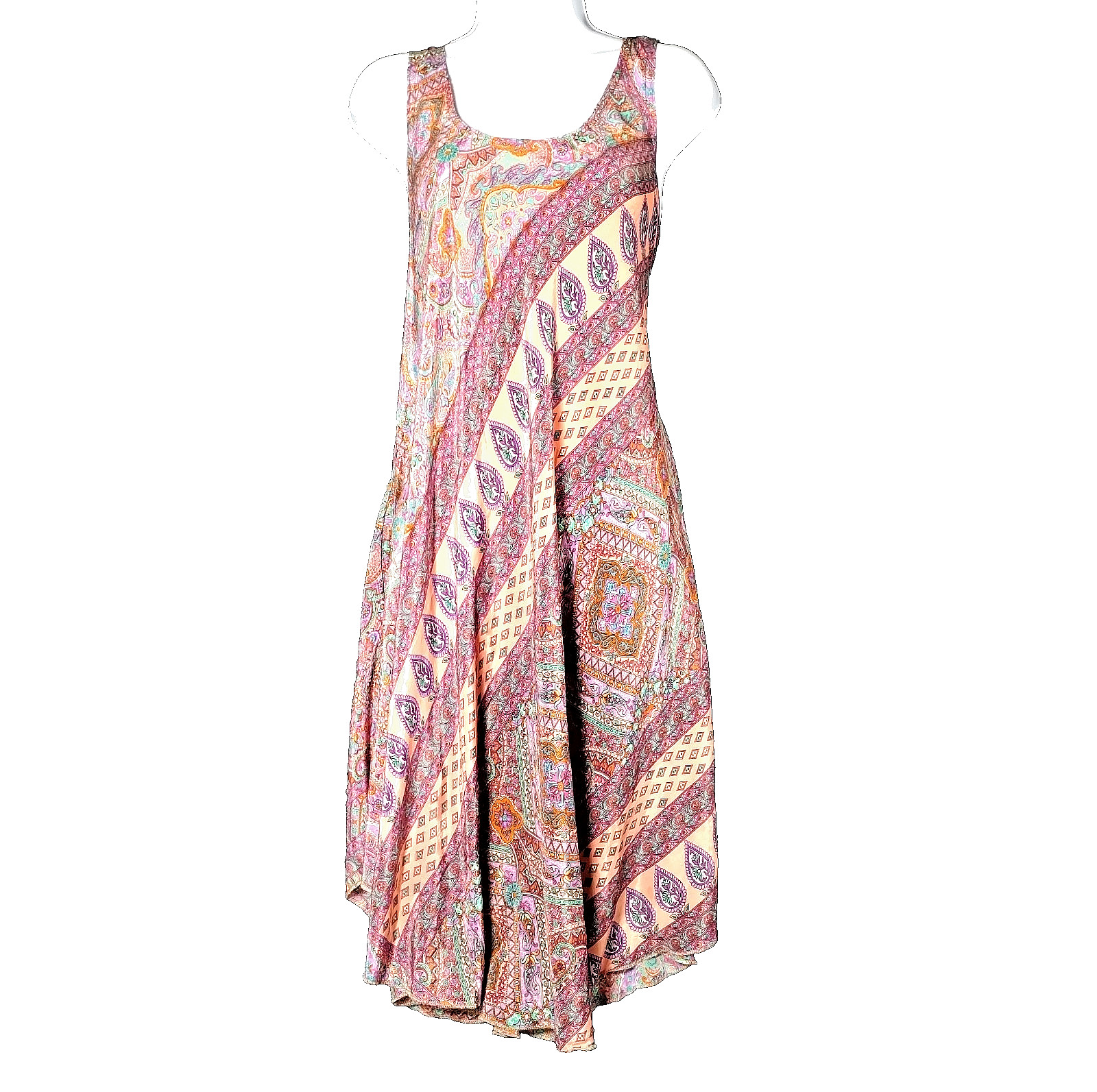 India Boutique Maxi Dress Slinky Art to Wear Size M* Pockets Beach Boho Resort
