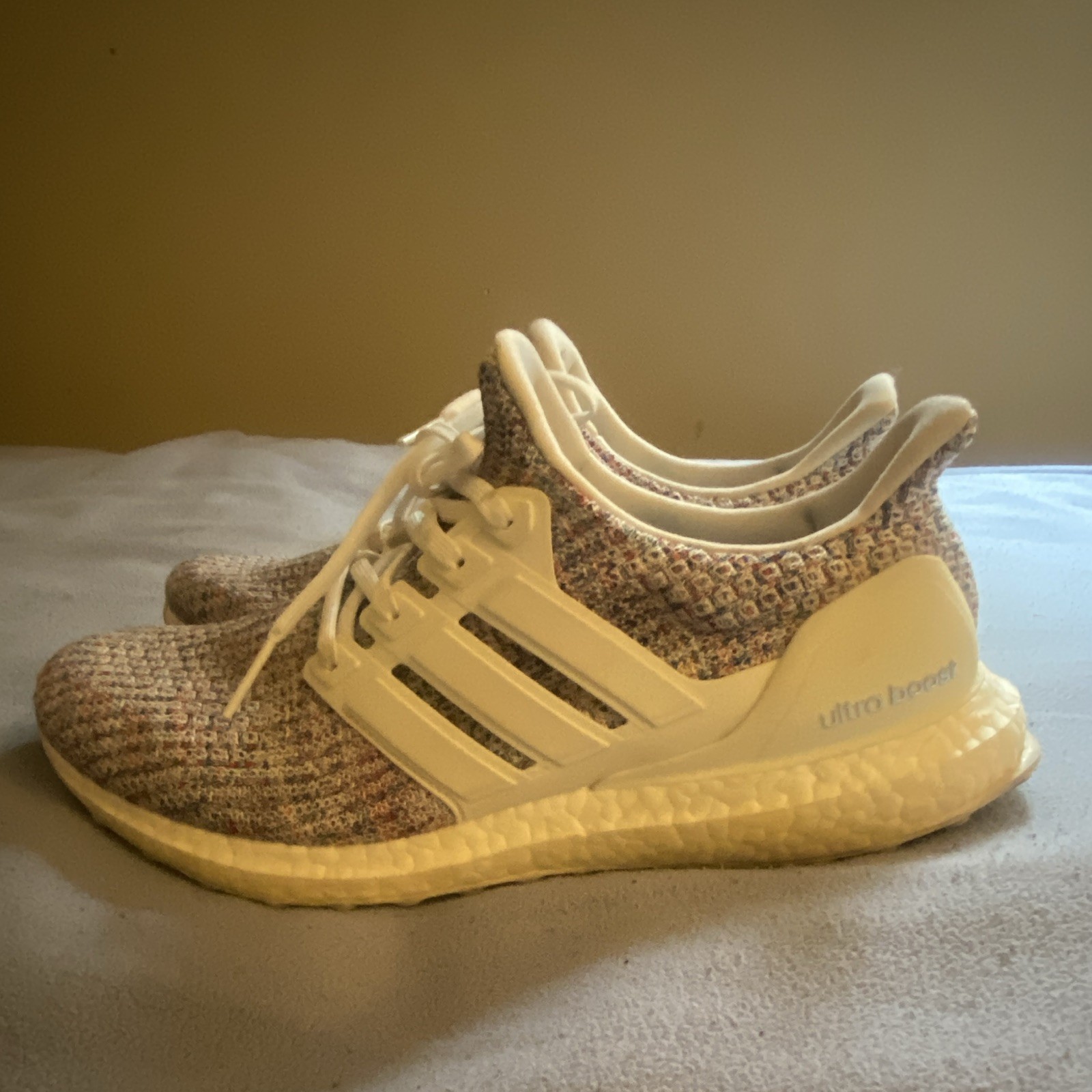 adidas Ultraboost Ultra Boost Men’s White/Multicolor Knit Low Top Lace Up