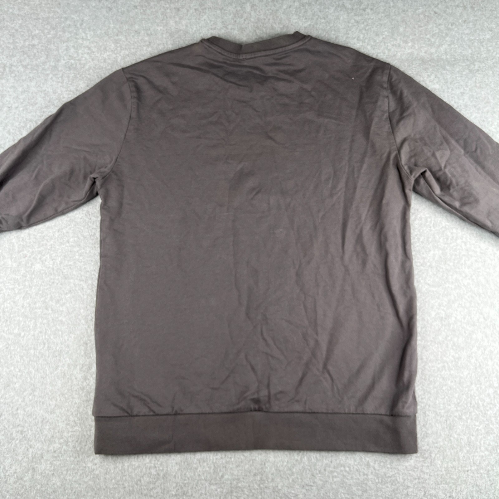 Emporio Armani EA7 Sweatshirt Large Gray Crew Neck Graphic Priont Long Sleeve