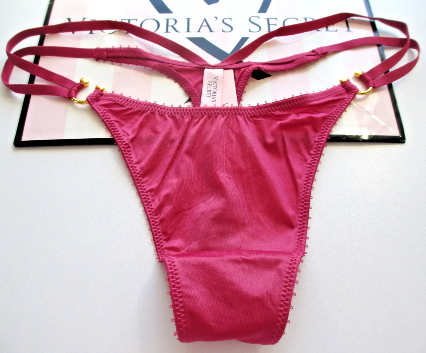 VICTORIA’S SECRET VERY SEXY High Leg Thong Panty S M L XL Pink VS Hardware NWT