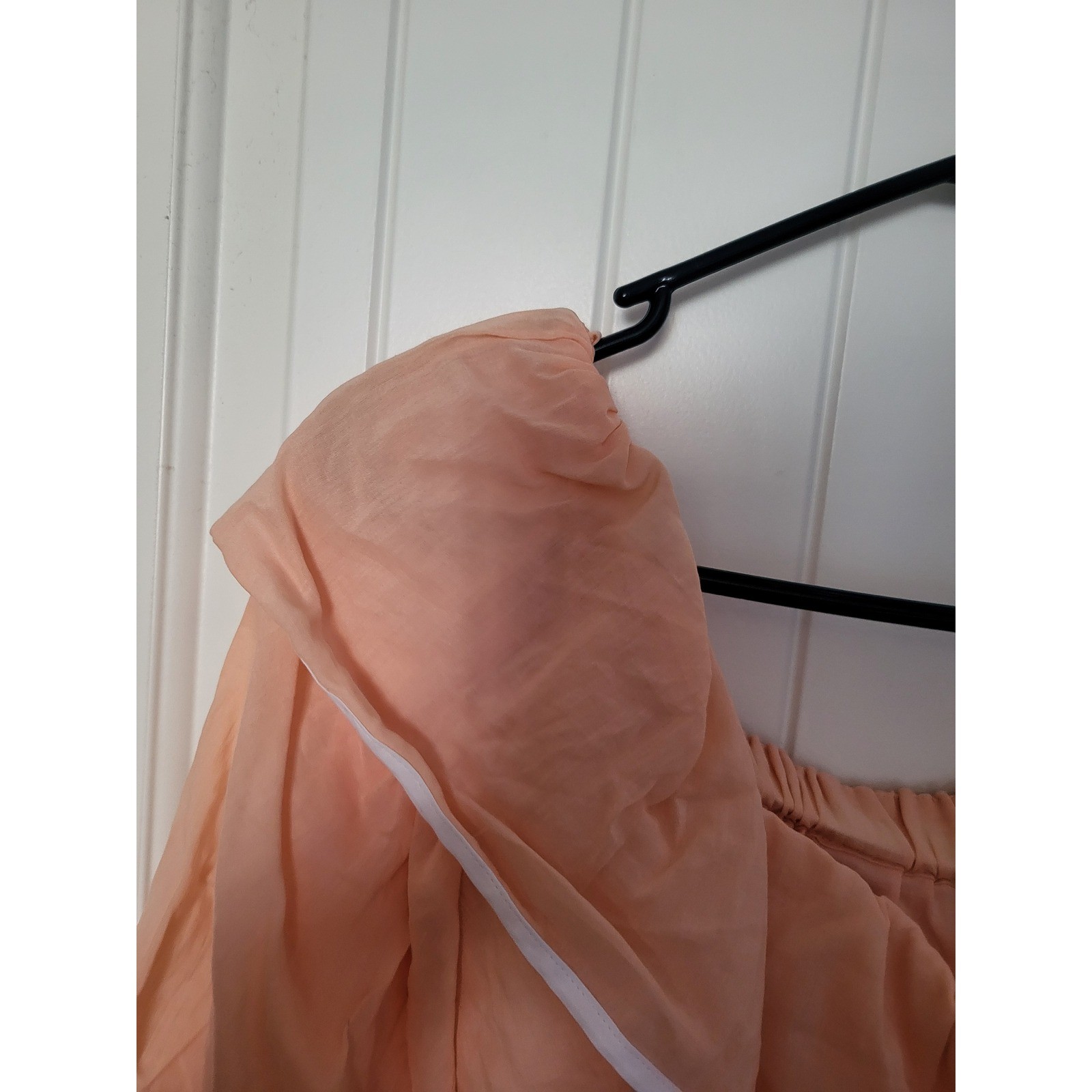 1. STATE Blouse Womens S Apricot Off-the-Shoulder Tiered Ruffle Sleeve NWT