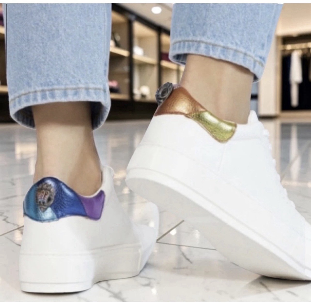 KURT GEIGER LONDON RAINBOW SHOP LANEY EAGLE LEATHER SNEAKERS WOMENS NEW 8.5-9