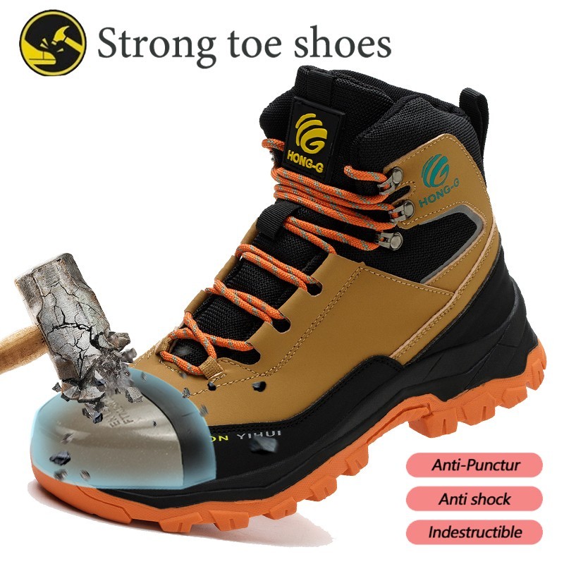 Mens Work Boots Steel Toe Safety Shoes Waterproof Indestructible Work Sneakers