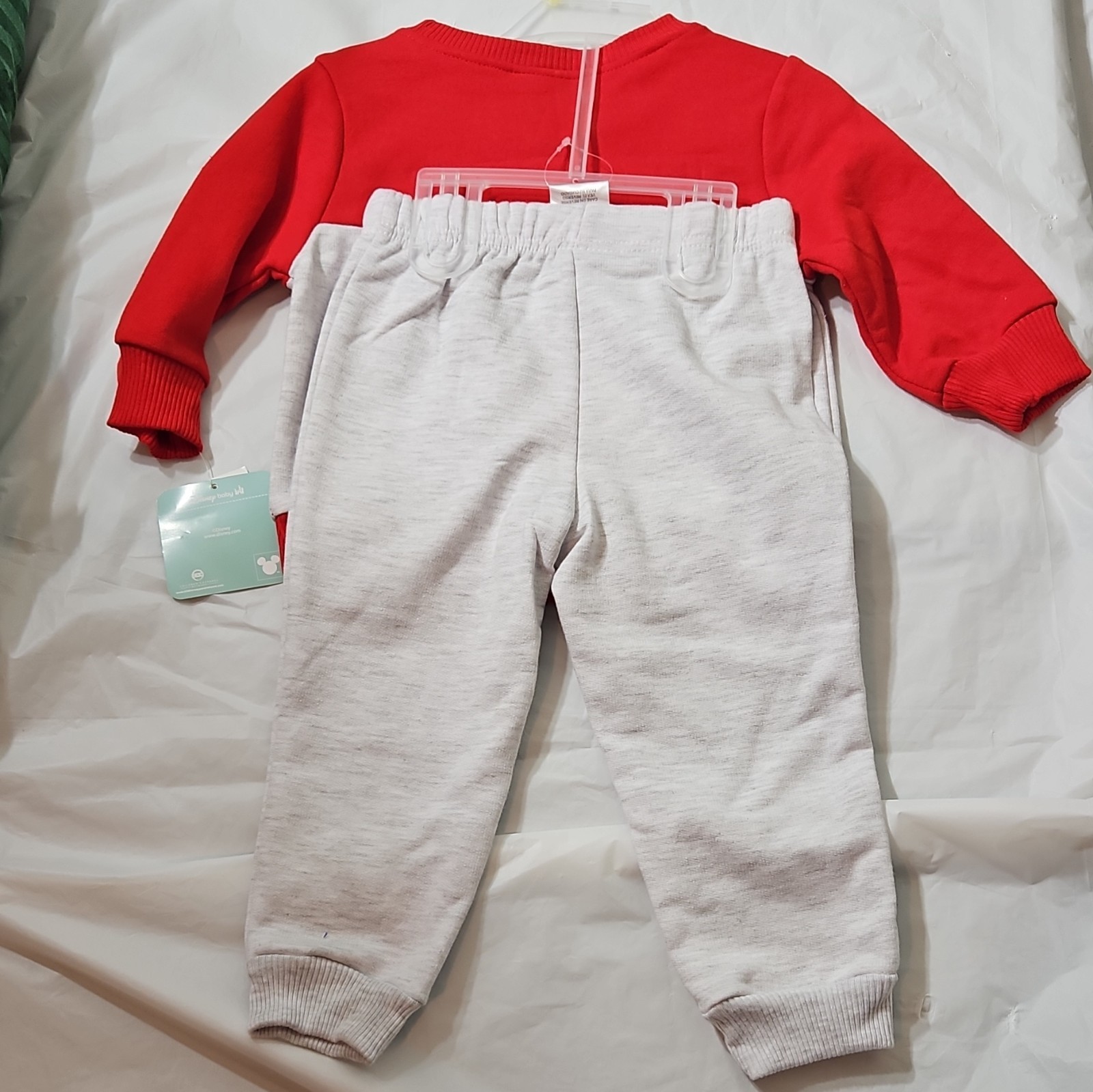 Disney Baby Mickey Mouse 2pc Fleece Sweatshirt & Pants Set 18M Red/Gray