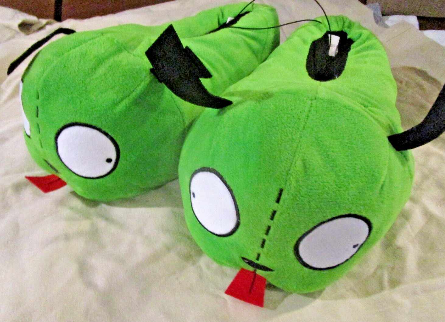 Invader Zim GIR GREEN Alien Dog Suit Plush Nickelodeon Slippers Adult Lg/XL 9-10