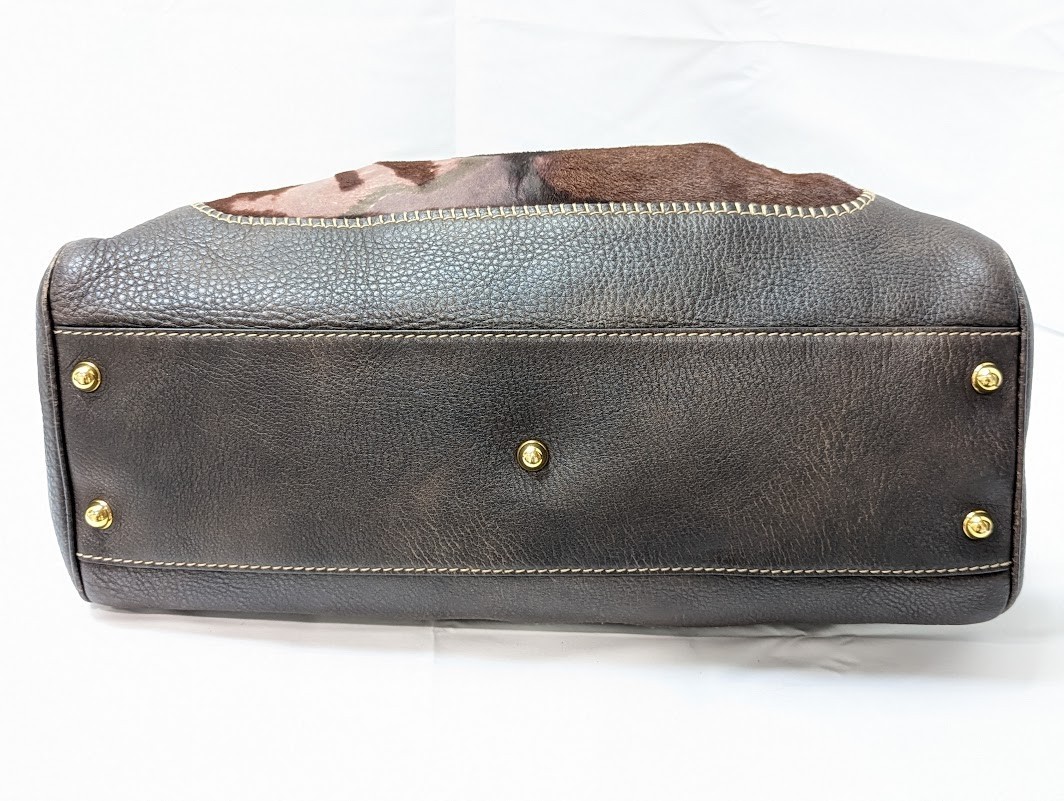 Gucci Pelham Horsebit Harako Shoulder Bag Dark Brown 223958 Women’s Auth