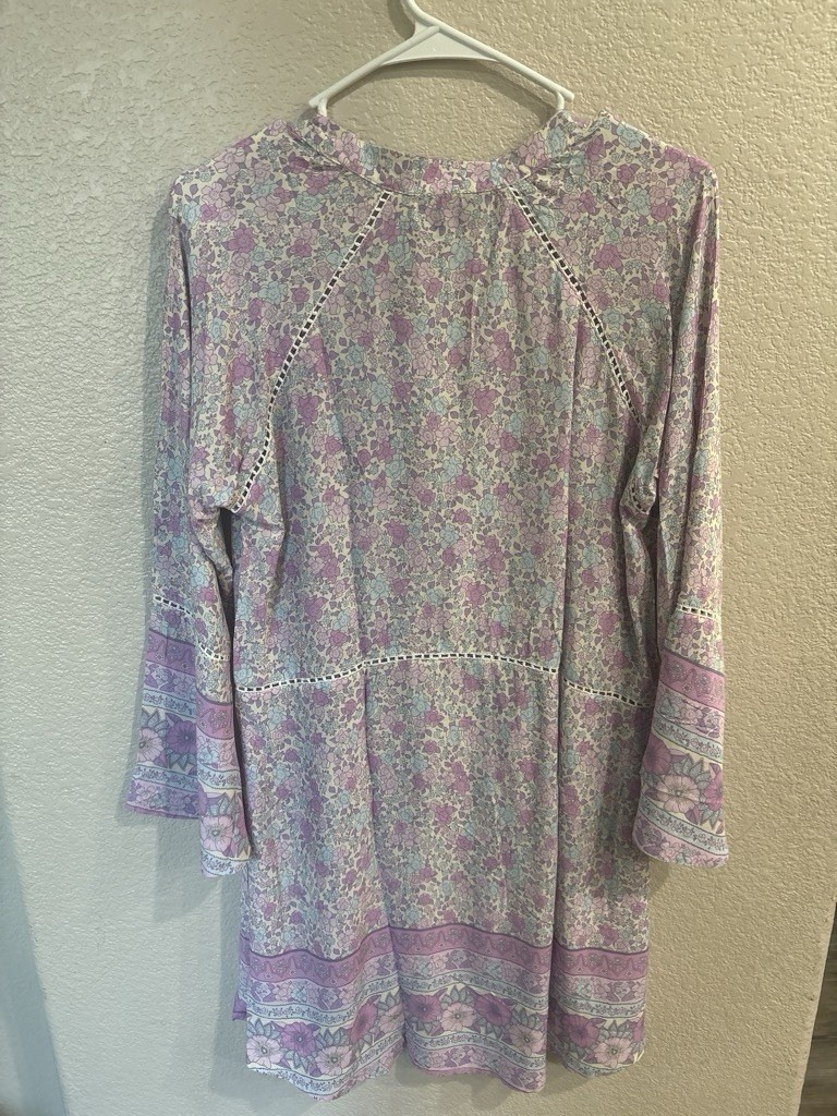 Floral Dress Blue Pink and Purple Women’s Size Medium