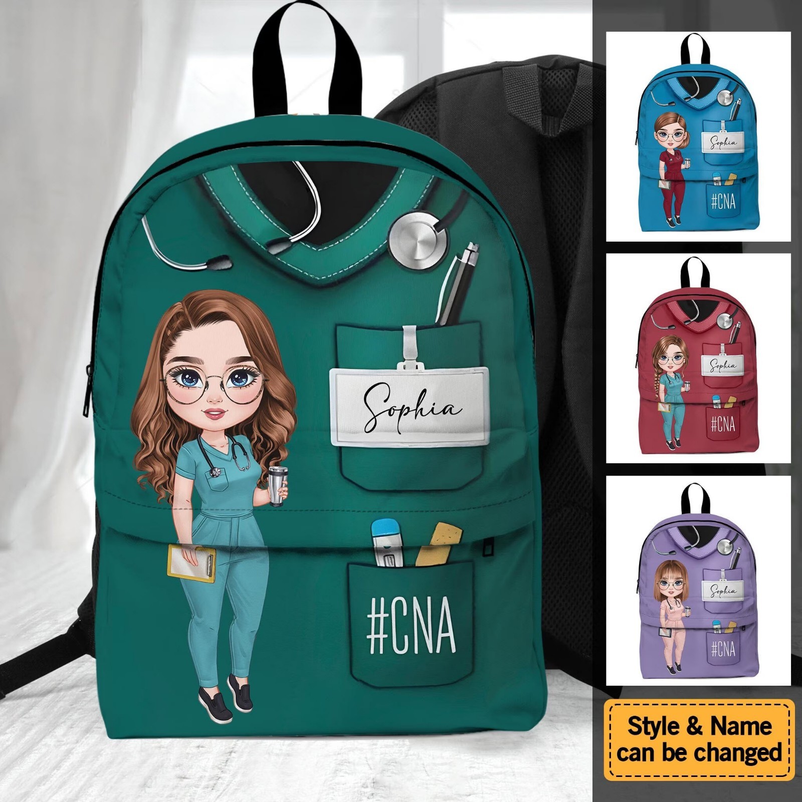 Personalized Nurse Life Backpack Custom Black Nurse RN LPN Afro Bag Gifts US RN