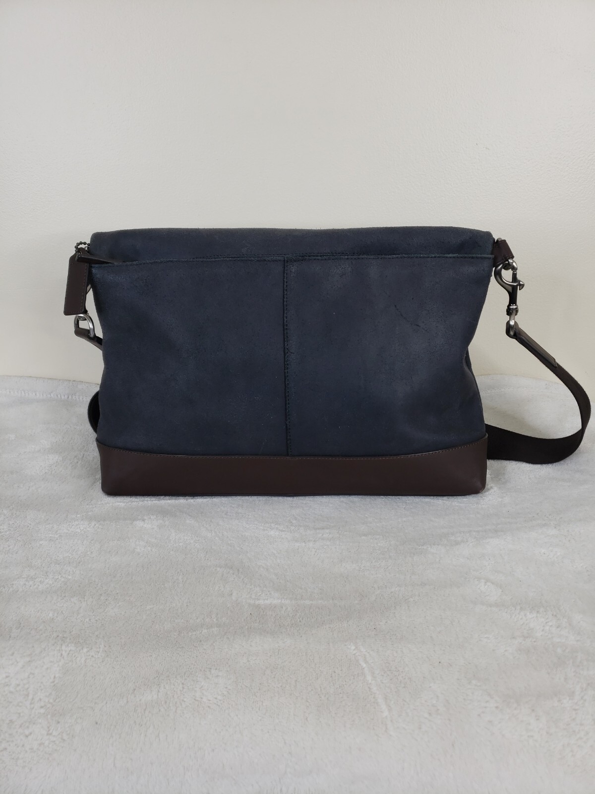 Coach Camden Navy Fold Over Tote Messenger Bag Mens or Ladies Leather