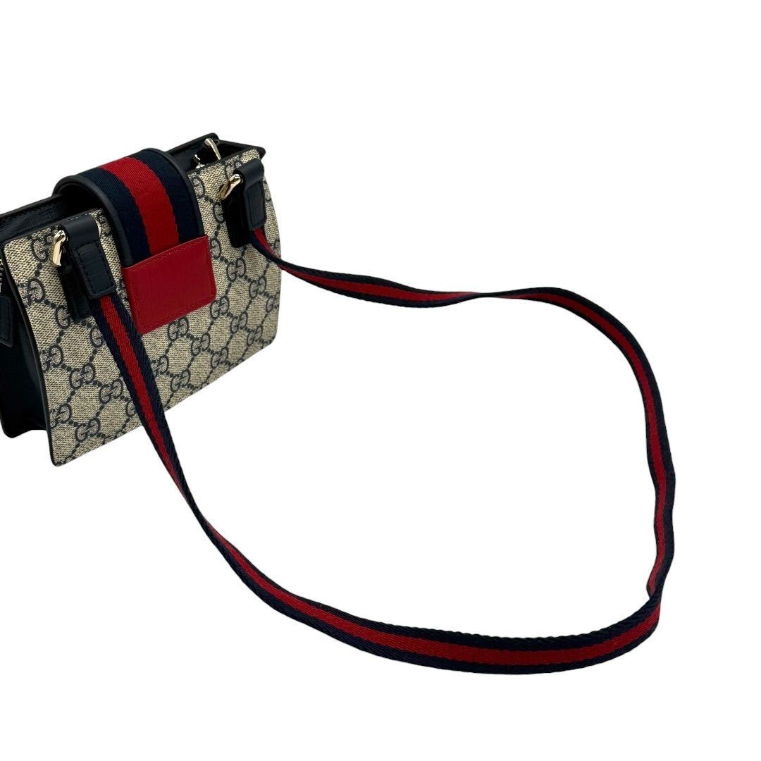 GUCCI GG Supreme children’s heart shoulder bag red beige navy 793830 mini bag Sh