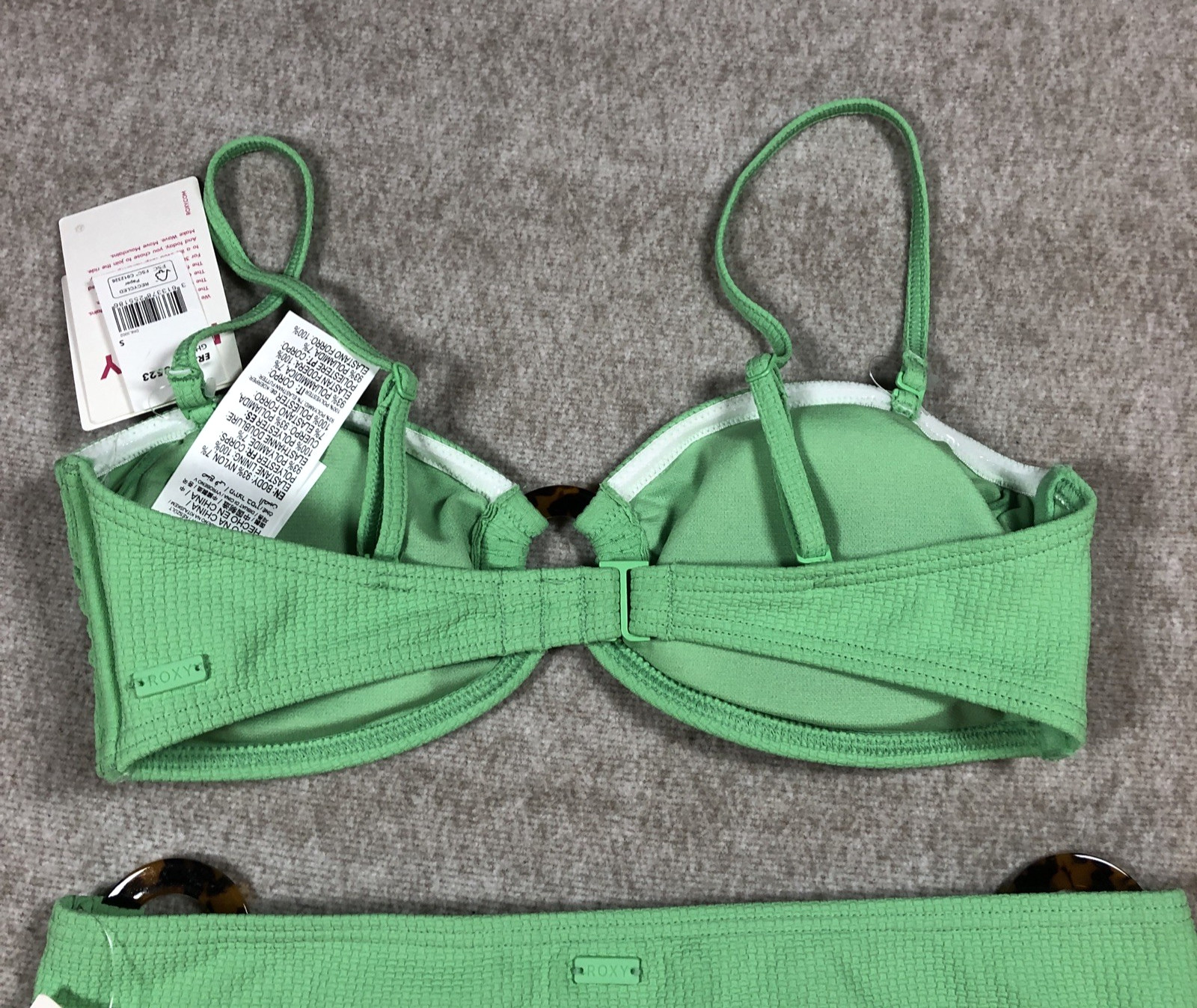 ROXY Color Jam Bikini Set Small UK 8 Absinthe Green 34A 32B 30C 2-Piece Swimwear