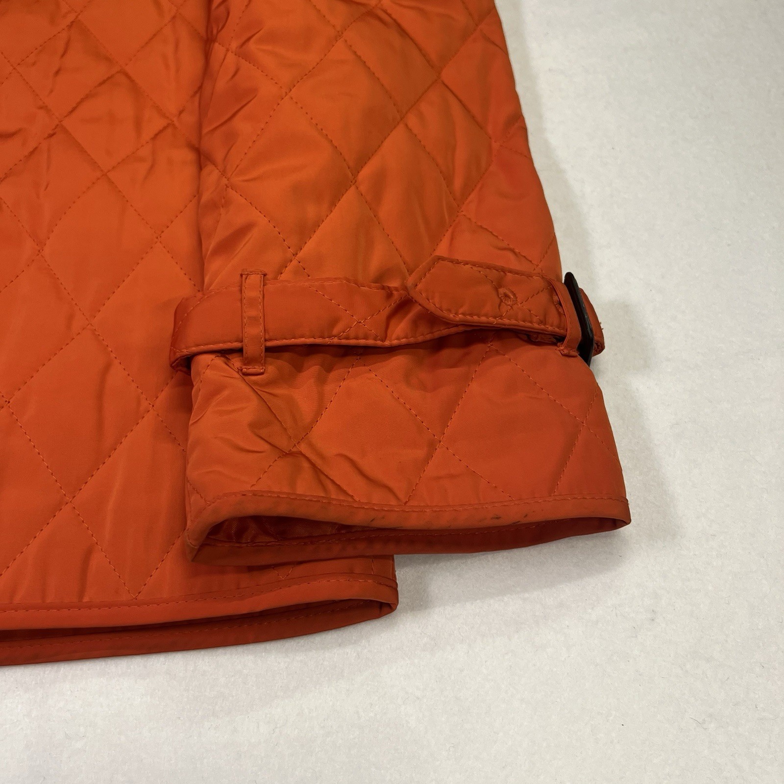 Talbots Orange Quilted Button Front Short Jacket Women’s Size Medium