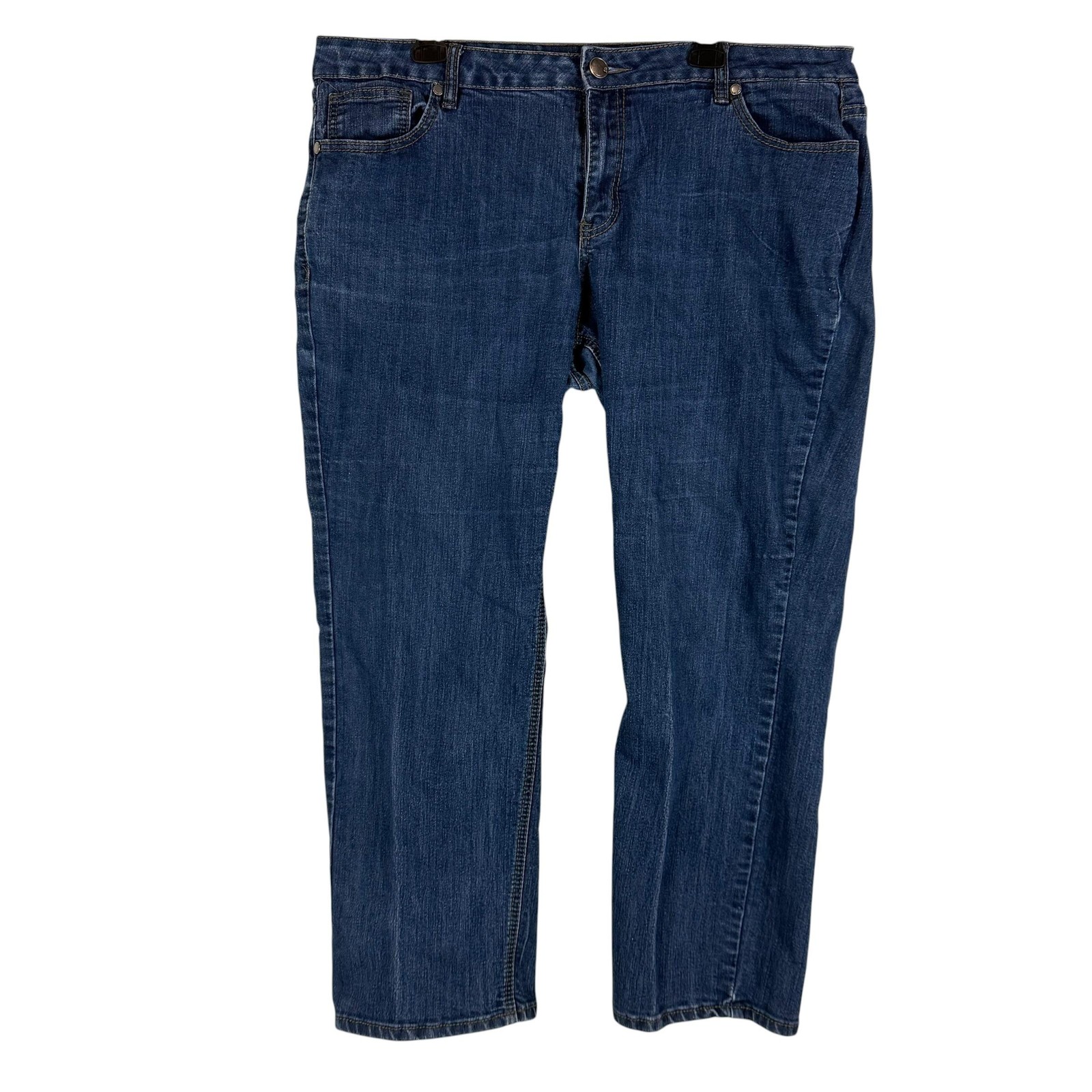 Avenue Denim Jeans Womens 20P Blue Medium Wash High Rise Straight Stretch