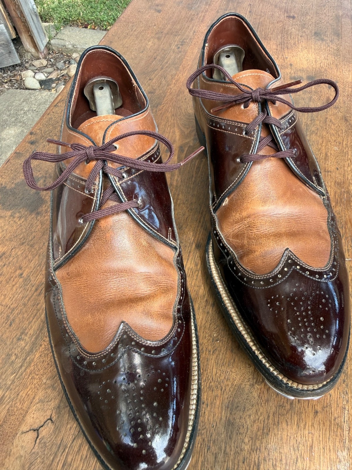 Stacy Adams Mens 9.5 Spectator Professional Tap Shoes Selva Staccato