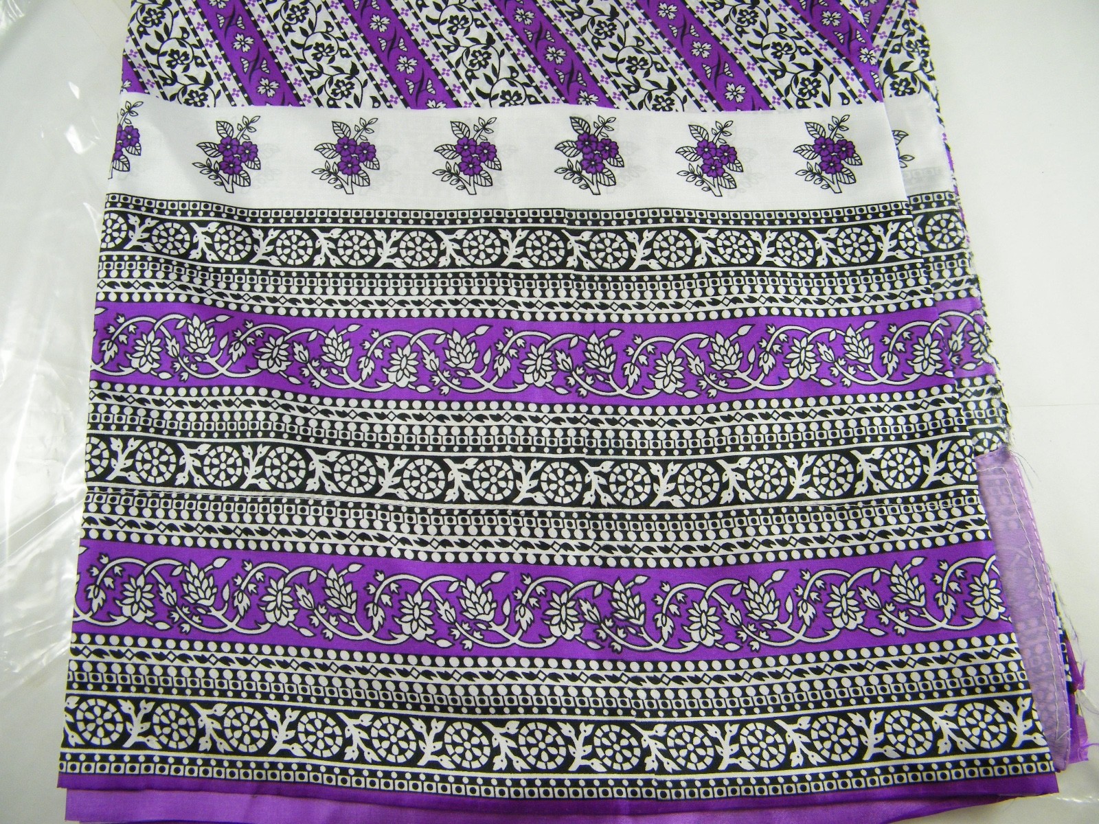 BEAUTIFUL SCREEN PRINTED POLYESTER SAREE PURPLE WITH FLOWER PATTERN
