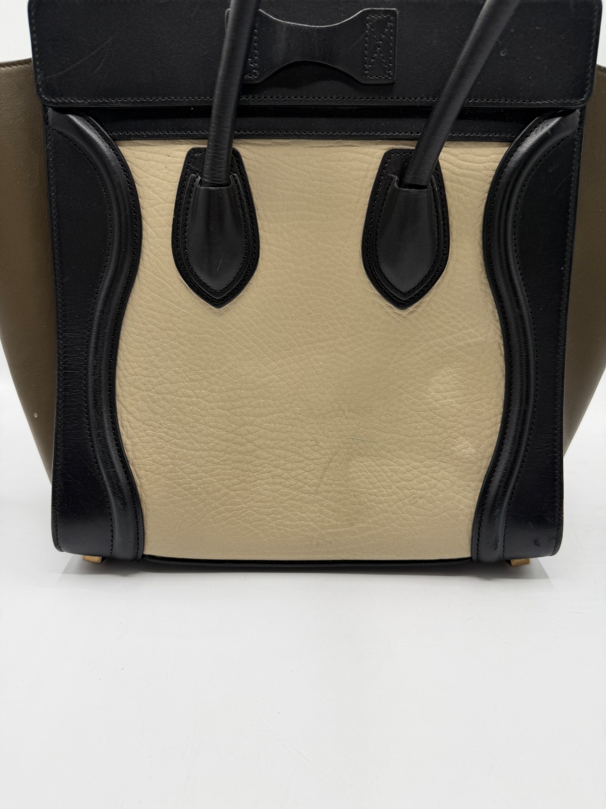 Celine Paris Phantom Luggage Tote Black Beige Khaki GHW AUTH Certificate