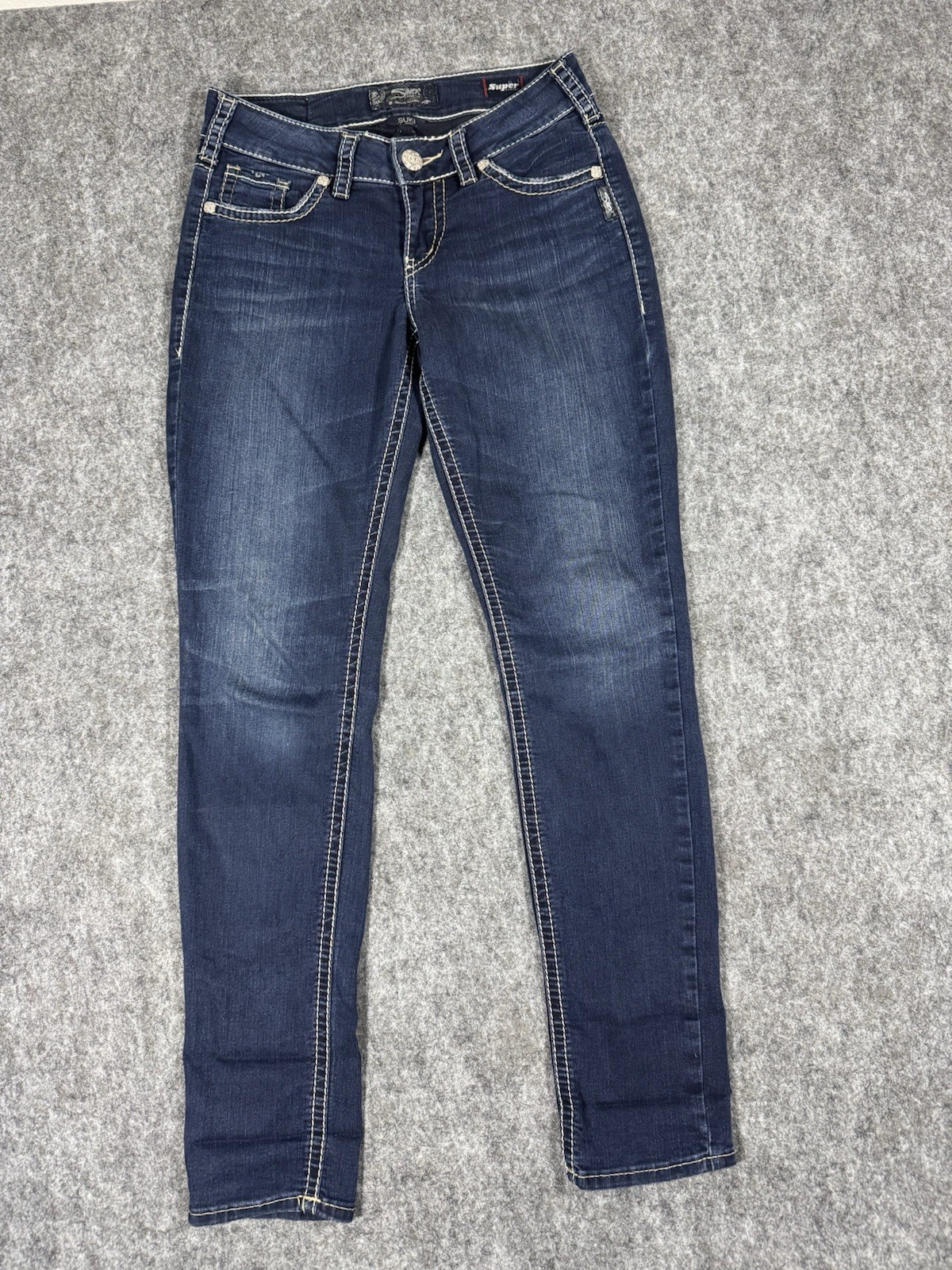 Silver Jeans Suki Super Stretch Jeans Women’s Size 27/31 Denim Dark Wash