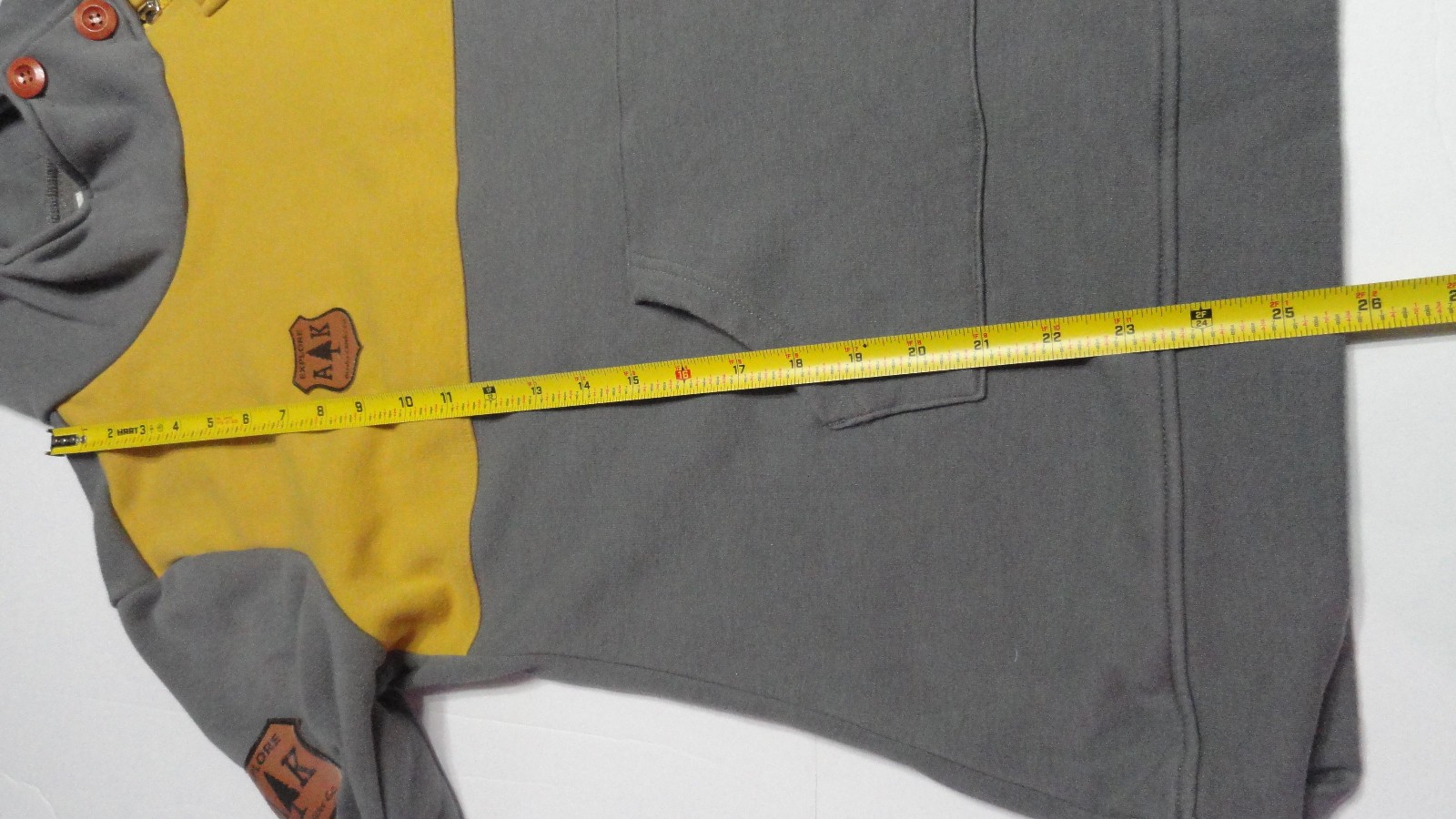 Alaska Chicks Hoodie Sz XL Gray/Mustard Button/Zipper Left Shoulder Enjoy Life