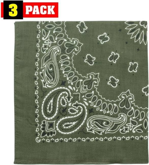 Trainmen Paisley Bandanas Head Scarf Do-rag 100% Cotton Bandanna 22″ x 22″ 3Pack