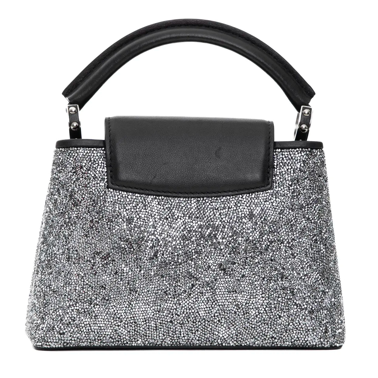 Ultra-Rare: Louis Vuitton Capucines Mini Silver Swarovski Crystal Bag Silver