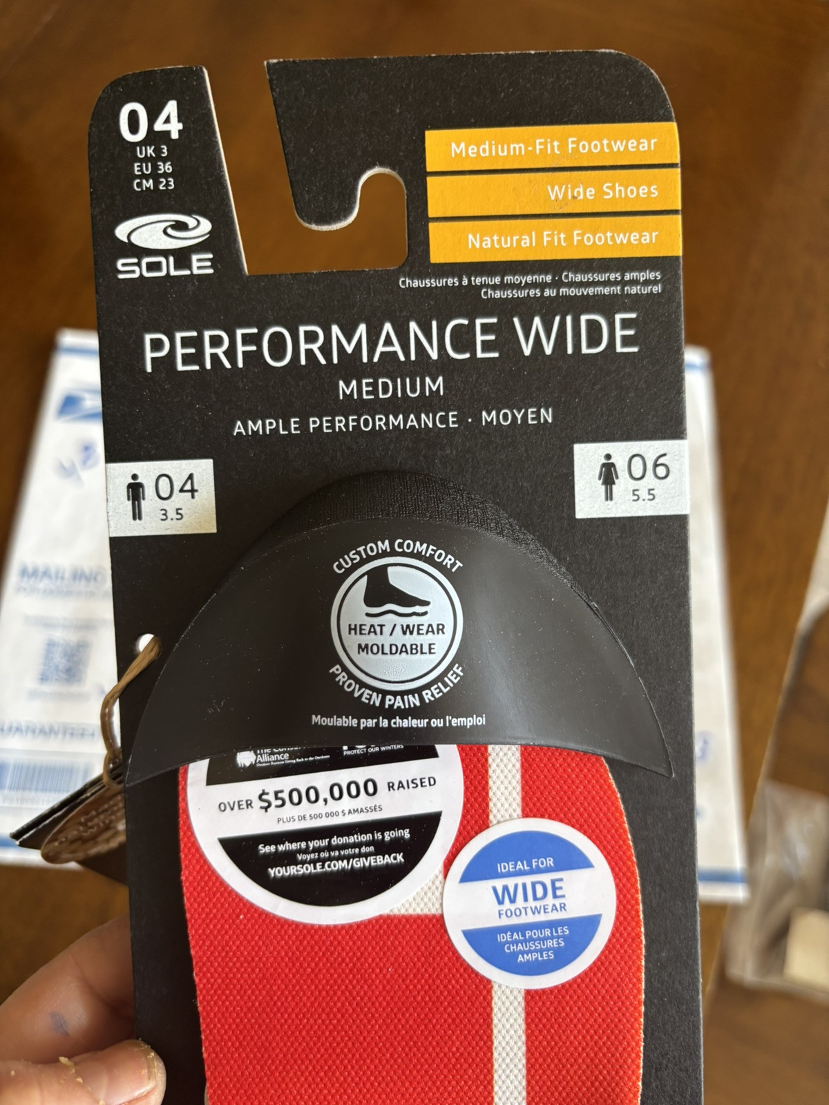 Sole Performance Wide Medium Size Men US 4